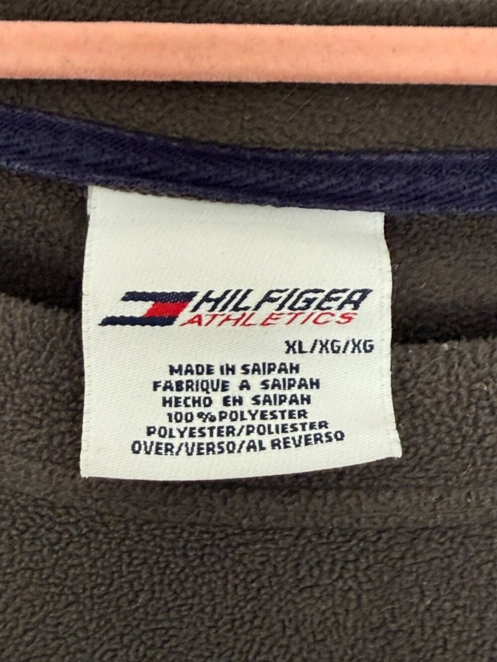 Vintage Y2K Tommy Hilfiger Athletics Grey Fleece Crewneck SweatShirt XL - Picture 4 of 7